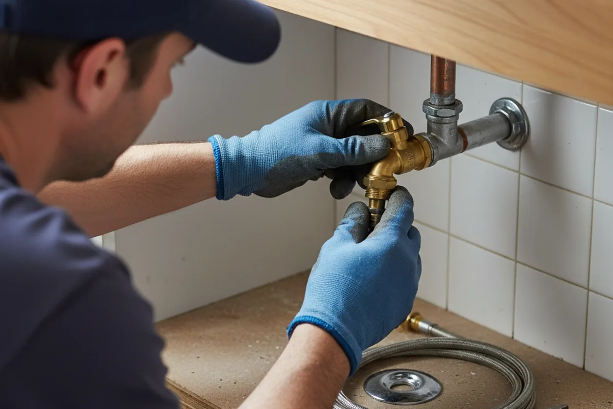 Shutoff valve and fitting work during Faucet and Fixture Repair in Hood